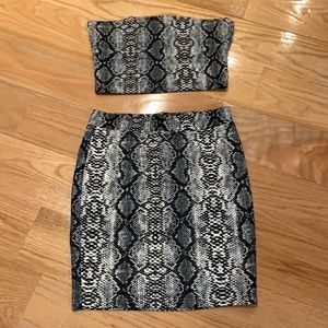 Snake skin two piece skirt set